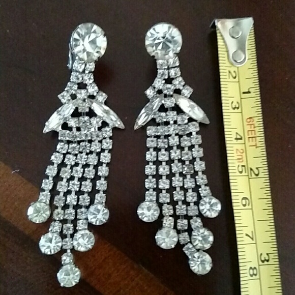 Diamond Chandler Earrings Vintage I - Picture 2 of 3